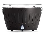 LotusGrill Classic Anthrazitgrau G340 der raucharme Holzkohlegrill/Tischgrill mit USB-Anschluß