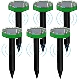 Ultraschall Maulwurf Vertreiber 6 Stück,Solar Maulwurfschreck für Vertreiben Wühlmäuse,Wasserdicht IP65, Maulwürfe vertreibens