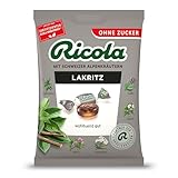Ricola Lakritz, 75g Beutel Original Schweizer Kräuter-Bonbons mit 13 Schweizer Alpenkräutern, zuckerfrei, 1 x 75g, vegan