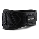 FITGRIFF® Gewichthebergürtel V1 - Fitness-Gürtel für Bodybuilding, Krafttraining, Gewichtheben und Crossfit Training - Trainingsgürtel für Damen und Herren (Schwarz, L)