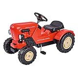 BIG - Porsche Diesel Junior - Kindertrettraktoren, Spielfahrzeug mit Präzisionskettenantrieb, verstellbarer Sitz, bis 50 kg, Porsche Lizenz, für Kinder ab 3 Jahren, Rot