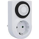 UNITEC Tages-Zeitschaltuhr, mechanisch, für Innenbereich IP20, analog , weiß, 30 Minuten-Abstände einstellbar, mini, Weiss/Opulenter Garten