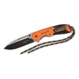 Herbertz Einhandmesser, Stahl AISI 420, beschichtet, Liner Lock, orangefarbene Kunststoffschalen, Paracord, Clip, hochwertiges Klappmesser, scharfes Taschenmesser