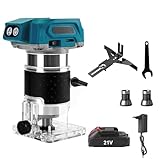 Elektrische Oberfräse, Fräse, Oberfräse, 18 V, Holzschneider, bis zu 30.000 U/min, elektrisch, Router, Tischler, bürstenlos, Hartmetallschneider, 6 mm, 6,35 mm, 8 mm (1 Akku)