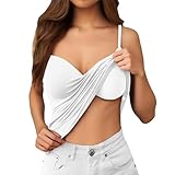 Damen Tops Sexy Tank Top Ärmellos Sommer Oberteile Spaghettiträger Camisole Einfarbig Bequeme Atmungsaktive Sommertops Schönes Elegant Doppelt Gefüttert Oberteile Frauen