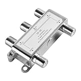 SAT/BK Splitter, 5-2400 MHz 4-Fach Splitter (4-Wege) Satelliten-Verteiler für TV & Radio, HDTV/UHD 4K, DVB-S/S2, DVB-T/T2, DVB-C/C2, SAT Splitter 4 Ausgänge