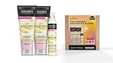 John Frieda Go Blonder Vorteils-Set für blondes Haar - Shampoo, Conditioner, Aufhellungsspray & gratis MegRhythm Augenmaske - Hellt stufenweise auf - Auch für farbbehandeltes Haar