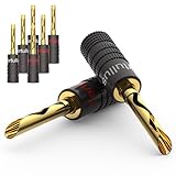 Tertullus 8 Stück BFA Bananenstecker 4mm Vergoldet Banana Schraubbar Lautsprecher Stecker Steckverbinder Für Lautsprecherkabel