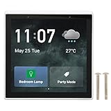 Scene Wandschalter, Scene Wandlichtschalter Panel 4 Zoll LCD Touchscreen Display Uhrzeit Datum Temperatur Wetter 100-240 V für1,91 X 1,91 X 1,04 Zoll