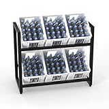 flexilife Getränkekistenregal für 6 Kisten mit höhenverstellbaren Füßen, Traglast 300 kg, Kistenregal für Getränkekisten Wasserkisten Bierkisten (ohne Ablagefläche - ohne Haken & Sixpack Halterung)