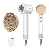 DREAME Hair Glory Combo Haartrockner,Trocknet schnell,110.000 Umdrehungen pro Minute,Luftstrom70m/s,Negativ-Ionen-Technologie,Temperatur-und Luftgeschwindigkeitsregelung,Düse Diffusor,Geräuscharm,Weiß