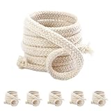 cxxtkcxxlc 5 Meter Ø 8mm Ersatzdocht für Öllampen Zuschneidbar- Premium Ersatzdocht für Gartenfackel, Bambusfackel, Lampendocht Öllampe, Fackel-Docht, Rund, 5 Stück 100 cm Länge