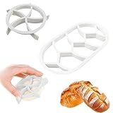 CYXZMYA 2 Stück Brötchenstempel Set,Brotstempel mit Dough Scrape und Teigschaber,Brot-Rolle,Brotpresse,Croissant-Schneider,für DIY Teig Keks Presse Brot Backen Zubehör