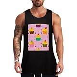 NQHJT Herren-Tank-Top, Cupcake-Muster, ärmellos, für Herren, Fitness, schnelltrocknend, Fitnessstudio, Tanktop für Herren, Stil, L