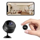 Mini Kamera 1080P Kleine Überwachungskamera WLAN Innen Überwachungs Kamera mit Live Übertragung Handy App und Bewegungsmelder für Kompakt WiFi-betrieben Langer Akkulaufzeit für Heim Videoüberwachung