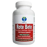 Rote Beete Bete Beetroot 180 Wurzelpulver Kapseln. Reich an Eisen & Folsäure. NATUR PUR, KEIN EXTRAKT, OHNE ZUSATZSTOFFE FÜLLSTOFFE. 26316