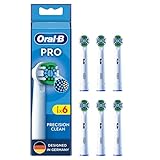 Oral-B Pro Precision Clean Aufsteckbürsten für elektrische Zahnbürste, 6 Stück, Zahnreinigung mit innovativen X-förmigen Borsten, Original Oral-B Zahnbürstenaufsatz, Designed in Germany