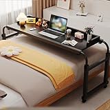 Klappbarer Tisch, Tablett, Nachttisch, Laptoptisch, Heimbett, einfacher Schreibtisch, klappbar, mobil, Rolltisch mit Rädern, Verstellbarer Laptop-Schreibtisch, multifunktionaler, dehnbarer A