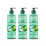 Garnier Haarbehandlung Feuchtigkeitsspendend Fructis Aloe Haartrocknung für normales Haar, lang mit Alore Vera und pflanzlichem Glycerin, 3 x 400 ml