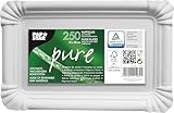 PAPSTAR 11062 250 Teller, Pappe Pure eckig 13 x 20 cm, weiß