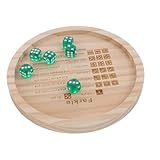 ifundom Holz Würfeltablett mit Würfeln Kompakt und Leicht Stilvolles Design für Familienspiele für Farkle und Brettspiele Tragbar für Party und Reise