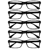 OPULIZE Die Lesebrille Unternehmen Schwarz Wert 5er-Pack Herren Frauen Designer Stil Leser RRRRR92-1 +2,00
