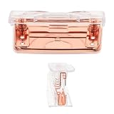 WOFASHPURET Kartondoppellocher und Tragbarer Heftklammerentferner Satz Metalllochstanze Kleiner Klammerentferner Transparent Multifunktional für Büro und Schule