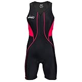 ZAOSU Damen Trisuit Z-Revolution | Triathlonanzug Einteiler für den Wettkampf und das Training, Farbe:schwarz/rot, Größe:M