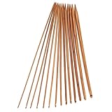 RIZGHWOY Stricknadeln aus Bambus, Einzelspitznadeln aus Karbonisiertem Bambus, Langlebig und Leicht, für Pullover, Socken und Schals