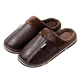 Hausschuhe Damen Winter Wasserdicht Hauspantoffeln GemüTliche Flach Filzpantoffeln GefüTtert Fuzzy Filzlatschen Leicht Winter Herren Slippers Mit Dicke Filzlaufsohle Kuschelige Casual Puschen