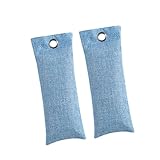 TISHITA 2 Stück Schuh Deo Beutel Geruchsentferner für Sportschuhe Aktivkohle Feuchtigkeitsabsorber Atmungsaktives Leinen für Boxhandschuhe Turnschuhe Auto Kle, Blau 75 G