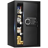 Safes für den Heimgebrauch, feuerfest und wasserdicht, Diebstahlschutz, digitaler Sicherheits-Tresor mit programmierbarer Tastatur und Ersatzschlüsseln, Heimtresor wasser- und feuerfest für Dokumente,