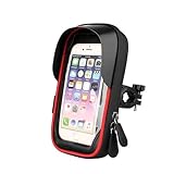 KLKWSFGFZK Lenker Halter Handy Wasserdichter 360°-Dreh-Telefonhalter Für Fahrrad Und Motorrad Den Vorderen Rahmen Einfache Navigations Smartphone Halterung Handyhalter Motorrad(Bicycle Red)