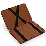 Jkapagzy Ultradünne Mini Geldbörse Herren Kleine Brieftasche Visitenkarte keine Brieftaschen PU Kredit-Geldbörse Logo Brieftaschen I5A3 Leder Münze, braun