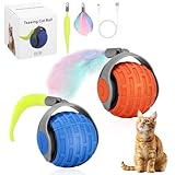 Birshe Katzenspielzeug Elektrisch mit LED Licht,Wiederaufladbarer Elektrisch Katzenspielzeug Ball mit Type-C Aufladbar 360° Interactive Hunting Cat Toy für Selbstbeschäftigung für Katzen und Kätzchen