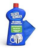 Vero Shine Silberputzmittel mit Silberputztuch (225ml), Silberputzmittel für Besteck und Schmuck, Silberpolitur mit extra Hochglanz, Silberschmuck Reinger