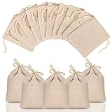 ALTcompluser 24 Stück Jutesäckchen Klein Jutebeutel 7 x 9 cm Leinensäckchen Sackleinen Taschen mit Kordelzug Jutesack Geschenksäckchen Geschenktüten für Hochzeit, Party, Schmuck