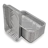 Mamatura Aluschalen | 25 Stück | Passend für Landmann Char-Broil Jamestown | 21 x 14 x 3 cm, 650 ml | Alu-Tropfschalen, Grillschalen