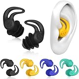 Ohrstöpsel für Schwimmer Erwachsene - 𝟒 𝐏𝐚𝐚𝐫 Wasserdichte Wiederverwendbare Weich Silikon Ohrstöpsel Ohrschutz zum Duschen Schwimmen Surfen Schnorcheln und andere Wassersportarten