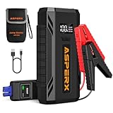 ASPERX Starthilfe Powerbank 1500A 12V (Bis Zu 7,0L Benzin Oder 5,5L Diesel) Auto Starthilfe mit LED Taschenlampe Auto Batterie Booster Starter Powerbank für 12V-Fahrzeuge SUV Motorrad ATV Rasenmäher