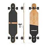 Apollo Longboard, Komplettboard mit Deck aus Bambus & Fiberglas, High-End Board mit ABEC 9 Kugellager, Flex 2 Longboards für Jugendliche und Erwachsene, Profi-Cruiser