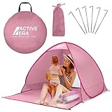 Active Era Pop Up Strandmuschel mit UV Schutz, UPF 50+ Strandzelt, Windschutz Strand, Zelt für 2-3 Personen inkl. Tragetasche und Heringe - Pink