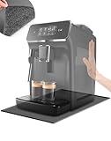 Unterlage Kaffeemaschine Kaffeevollautomat Silikonmatte mit Rand und Filz Leichte Gleiten Wasserdicht Silikonunterlage Airfryer Coffee Mat für De Longhi Magnifica Philips LatteGo, 48x30cm Grau