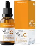 Gesichtsserum Vitamin C 30 ml: Anti-Falten und aufhellend | Antioxidative Ascorbinsäure | feuchtigkeitsspendend und straffend für die Augenpartie | glatte, strahlende und revitalisierte Haut |