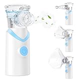 Inhalationsgerät,Larair Inhaliergeräte für Erwachsene & Kinder,Leiser Vernebler,Wiederaufladbarer und Tragbarer Inhalator,Inhalator mit Selbstreinigungsfunktion & Einstellbarem Sprühvolumen,Blau-Weiß.