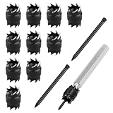 13 Stücke Schweißpunktbohrer, Inkl Führungsstift und Schweißspitze, Robust, Präzise Positionierung, Schweißpunktbohrer für Dünne Edelstahl-, Eisen-, Aluminiumplatten (Schwarz)