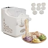 Nudelmaschinen, 180W Elektrische Nudelmaschine vollautomatisch Pastamaker 500g Kapazität, Es gibt 9 Arten von Formen, Haushalt Pastamaker, Knödel Pasta Maker, für Hausmüll, 20.5 * 33 * 28.5 cm Weiß