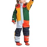 skianzug kinderSchneeanzug Unisex Kinder,Wasserdicht Skianzug mit Kapuze Atmungsaktiv Winteranzug für Jungen Mädchen Verdickt Schneeoverall Warm Winddicht Sport Kinderskianzug