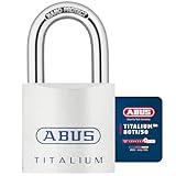 ABUS Titalium Vorhängeschloss 80TI/50 gl.-8012 - gleichschließend - Kellerschloss mit leichtem, massiven Schlosskörper aus Spezial-Aluminium - ABUS-Sicherheitslevel 8 - Silber