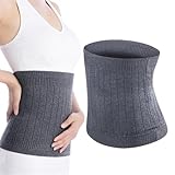 Zouwel Wärmender Taillengürtel Winter Nierenschutzgürtel Elastische weiche Taille Wrap Postpartum Nierengurt Bauchwärmer Unterleib Wärmegürtel Magenwärmer Gürtel Geeignet (Grau, ONE Size)